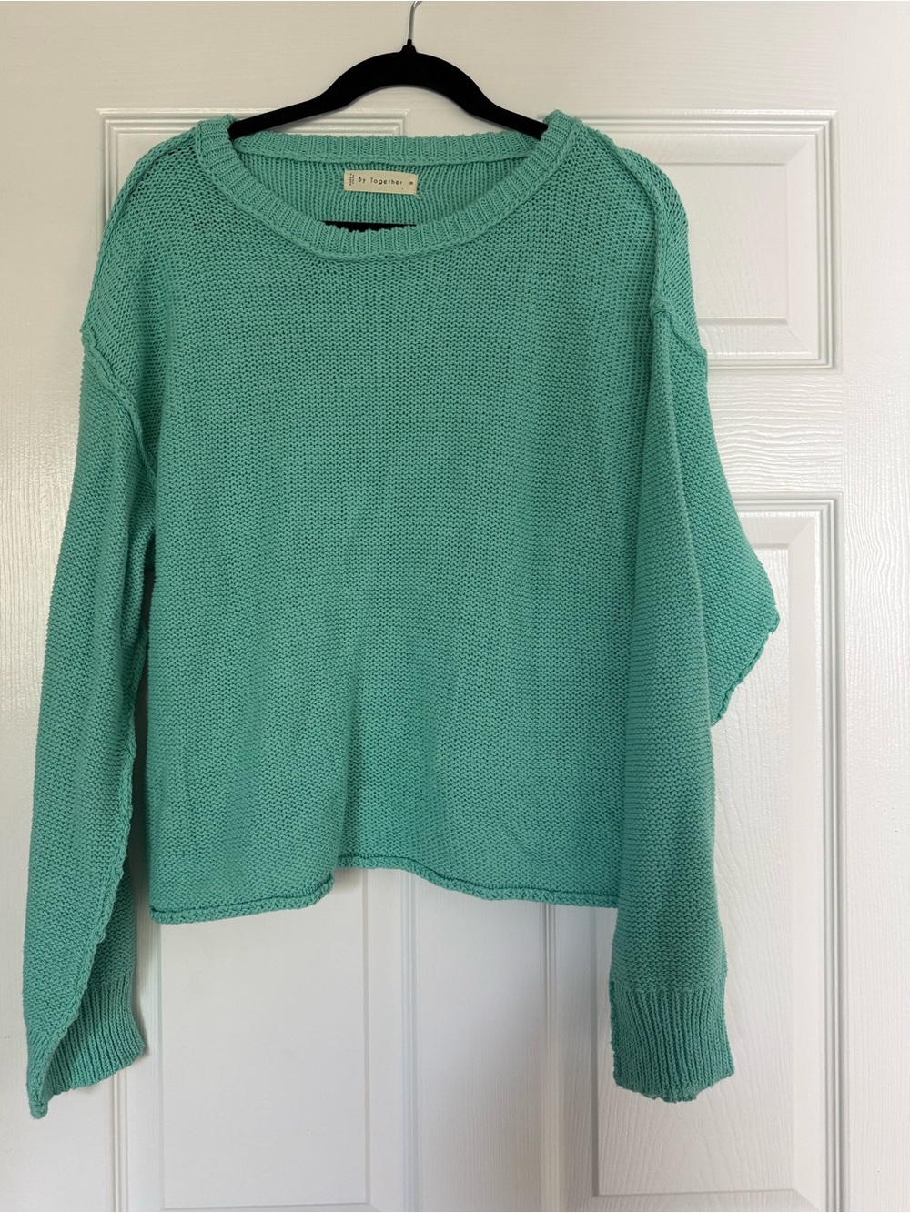 By Together Light Teal Knit Crewneck Sweater